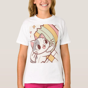 Süße Katze zerplatzende Wanduhr niedlich  T-Shirt