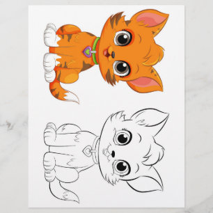 Süße Katze zum Ausmalen Flyer