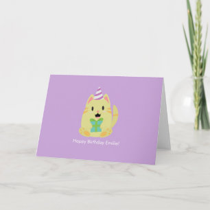 Süße Katze zum Geburtstag Dankeskarte