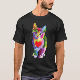 Süße Katze zur Kitten-Annahme Bunte Kitty Adoption T-Shirt
