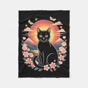 Süße Katzen Anime Japanisch Retro Männer Frauen Ki Fleecedecke