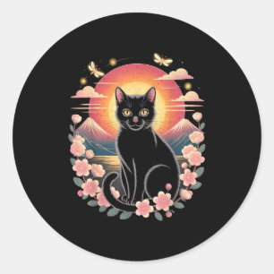 Süße Katzen Anime Japanisch Retro Männer Frauen Ki Runder Aufkleber