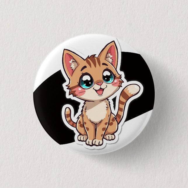 Süße Katzen-Anstecknadel Button (Vorderseite)