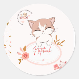 Süße Katzen-Aufkleber Runder Aufkleber