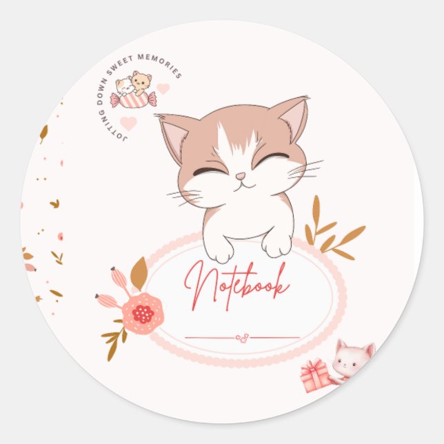 Süße Katzen-Aufkleber  Runder Aufkleber (Vorderseite)