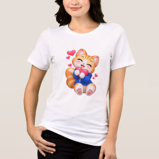 Süße Katzen Aufkleber Zum Anbeten Tri-Blend Shirt