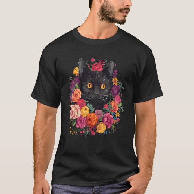 Süße Katzen Blumenstrauß T-Shirt (Vorderseite)