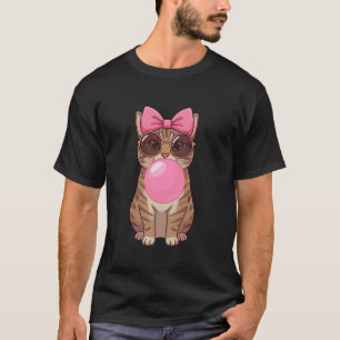 Süße Katzen-Bubble-Gum-Männer-Frauen T-Shirt