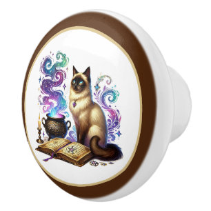 Süße Katzen-Buch-Ecke Bibliothek Leseliebhaber  Keramikknauf
