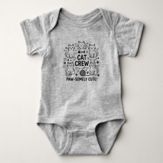 Süße Katzen-Crew Paw-somely Süße Kätzchen-Baby-Bod Baby Strampler
