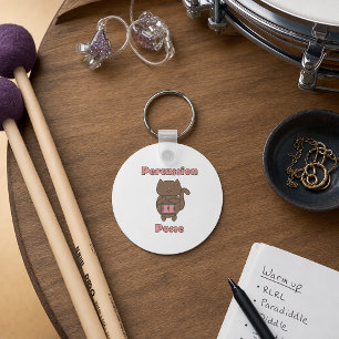 Süße Katzen-Drummer Percussion Posse Cartoon-Musik Schlüsselanhänger