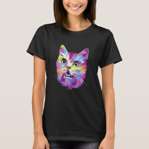 Süße Katzen  Ee Farbige Katzenkopf-Stil Adoption T-Shirt