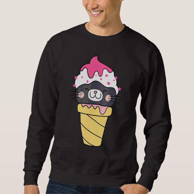 Süße Katzen Eiscreme  Kätzchen Dessert 1 Sweatshirt (Vorderseite)
