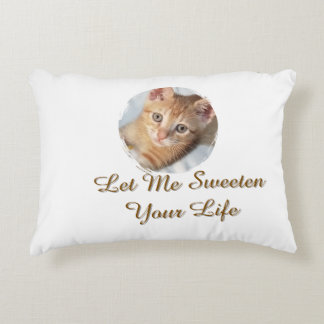 Süße Katzen-Foto, Text, austauschbar, Dekokissen