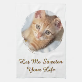 Süße Katzen-Foto, Text, Austauschbar, Geschirrtuch