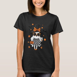 Süße Katzen-Geister mit Kürbissen Halloween Frauen T-Shirt