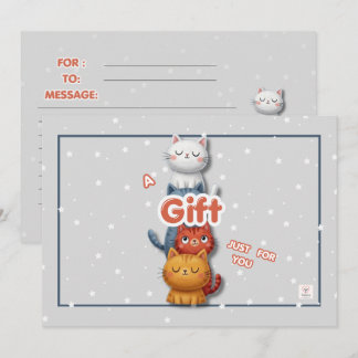 Süße Katzen-Geschenkkarte | Nur-für-Dich-Notizkart Mitteilungskarte