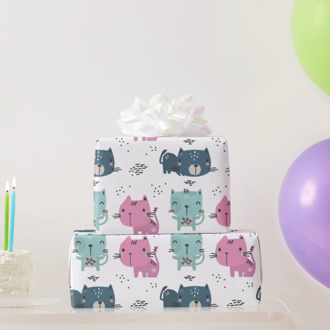 Süße Katzen Geschenkpapier (Partygeschenke)