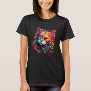 Süße Katzen Gesicht farbenfrohe Kunst für Katzenli T-Shirt