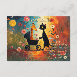 Süße Katzen-Giraffe-Baby-Party Begleitkarte