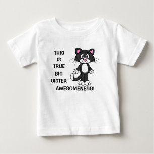 Süße Katzen-Großschwester-Tollheit-Kinderkleid Baby T-shirt