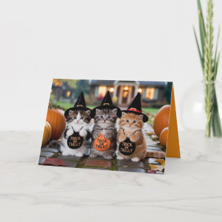 Süße Katzen Halloween-Grußkarte Feiertagskarte