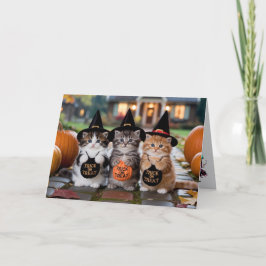 Süße Katzen Halloween-Grußkarte Feiertagskarte