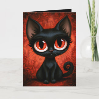 Süße Katzen Halloween-Illustration Karte