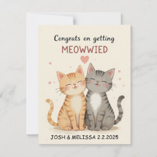 Süße Katzen Hochzeitskarte, Herzlichen Glückwunsch Dankeskarte