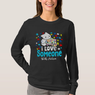 Süße Katzen Ich Liebe Jemanden Mit Autismus Farb-P T-Shirt