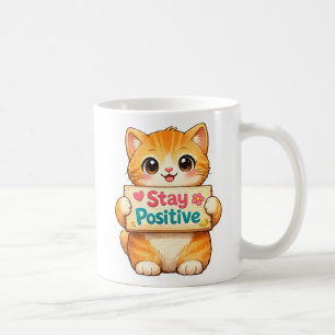 Süße Katzen-Illustration mit positiven Vibes Kaffeetasse