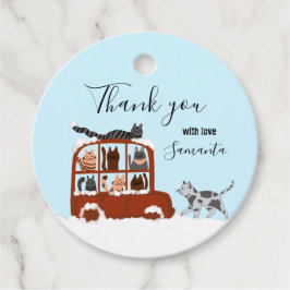 Süße Katzen im Auto Winter Geburtstagsgeschenk für Geschenkanhänger