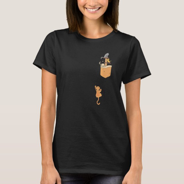 Süße Katzen in der Tasche  Kitty Katze T-Shirt (Vorderseite)