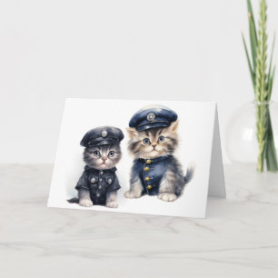 Süße Katzen in Polizeieinheiten Pfoten der Gerecht Karte