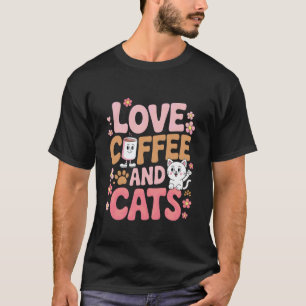 Süße Katzen Kaffeetrinker Baristas Café Bistro Wit T-Shirt