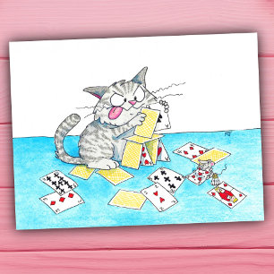 Süße Katzen-Karten-Burg-Postkarte Postkarte