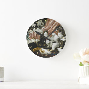 Süße Katzen Kätzchen Vintage Kunst Home Office Dek Runde Wanduhr