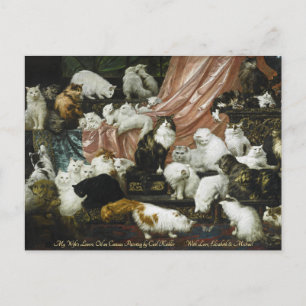 Süße Katzen Kätzchen Vintage Kunst Personalized Postkarte