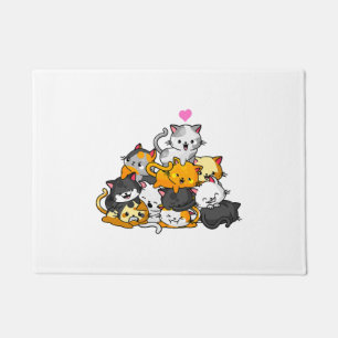 Süße Katzen Kitty Haufen Katzen Anime Kawaii Neko  Fußmatte
