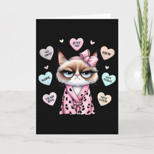 Süße Katzen Konversationsherz Anti Valentinstag Karte