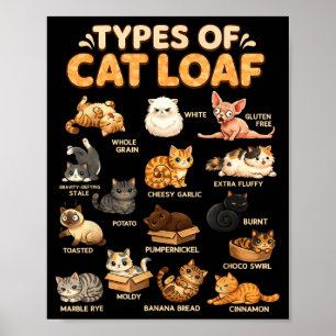 Süße Katzen-Laibchen-Typen für Kinder Jungen Mädch Poster