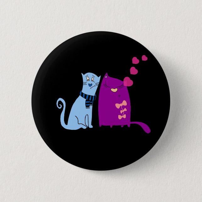 Süße Katzen lieben Design Button (Vorderseite)