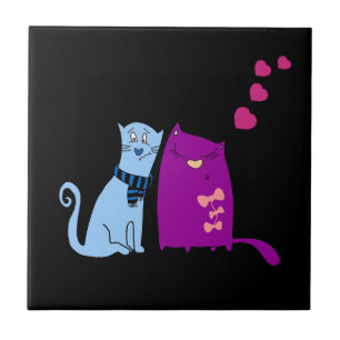 Süße Katzen lieben Design Fliese