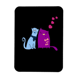 Süße Katzen lieben Design Magnet