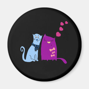 Süße Katzen lieben Design Magnet