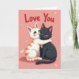 Süße Katzen Lieben Umarmungskarte Karte