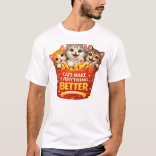 Süße Katzen machen alles besser Cartoon-Design T-Shirt