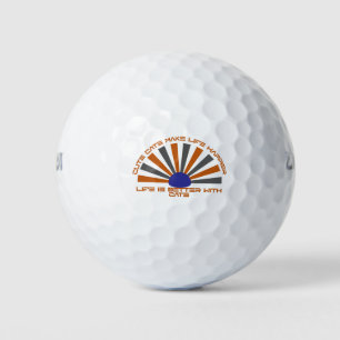 Süße Katzen machen das Leben glücklicher Zitat Des Golfball
