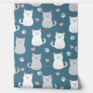 Süße Katzen Muster Hintergrund Tapete