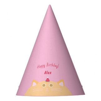 Süße Katzen-Pink-Geburtstagsfeier-Mütze Partyhütchen